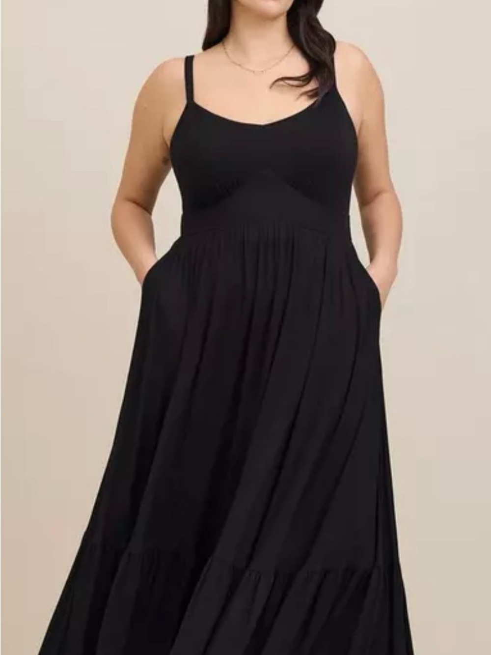 Black Sleeveless Maxi Dress with Pockets torrid sz 2